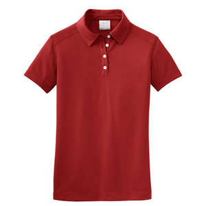 Nike Golf Ladies Dri-Fit Pebble Texture Sport Shirt - Dark/All Red, Varsity