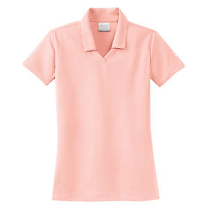 Nike Golf Ladies Dri-Fit Micro Pique Sport Shirt - Dark/All Pink, Aluminum