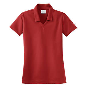 Nike Golf Ladies Dri-Fit Micro Pique Sport Shirt - Dark/All Red, Varsity