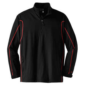 Nike Golf Half-Zip Wind Jacket - Dark/All Black/Red, Varsity