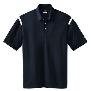Nike Golf Dri-Fit Shoulder Stripe Sport Shirt - Dark/All Blue, Midnight/White