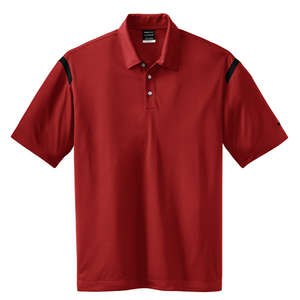 Nike Golf Dri-Fit Shoulder Stripe Sport Shirt - Dark/All Red, Varsity/Black