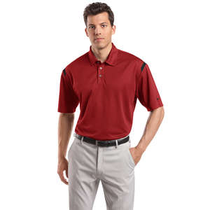 Nike Golf Dri-Fit Shoulder Stripe Sport Shirt - Dark/All