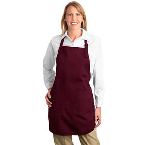 Port Authority Full Length Apron with Pockets - Dark/All Maroon