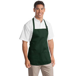 Port Authority Medium Length Apron with Pouch Pockets - Dark/All Green, Hunter