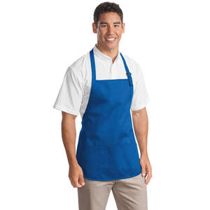 Port Authority Medium Length Apron with Pouch Pockets - Dark/All Blue, Royal