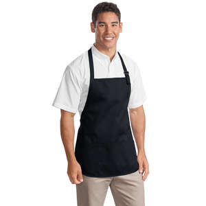 Port Authority Medium Length Apron with Pouch Pockets - Dark/All Blue, Classic Navy