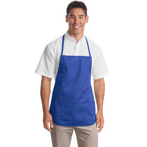 Port Authority Medium Length Apron - Dark/All Blue, Faded