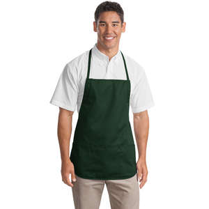 Port Authority Medium Length Apron - Dark/All Green, Hunter