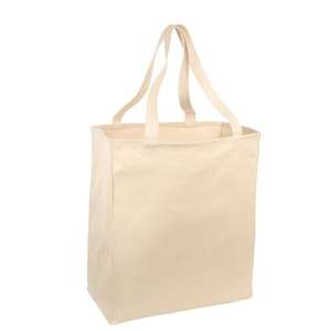 Port and Company Over-the-Shoulder Grocery Tote - Dark/All Natural