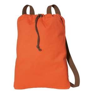 Port Authority Canvas Cinch Pack - Dark/All Orange/Chocolate