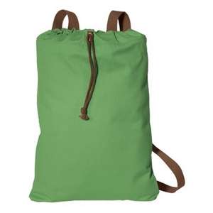 Port Authority Canvas Cinch Pack - Dark/All Green, Soft/Chocolate