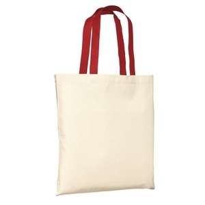 Port and Company Budget Tote - Dark/All Natural/Red