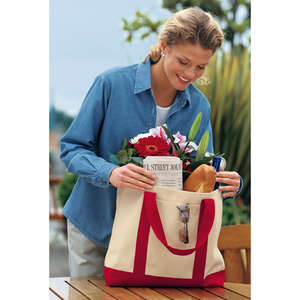 Port and Company 2-Tone Shopping Tote - Dark/All