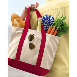 Port and Company 2-Tone Shopping Tote - Dark/All