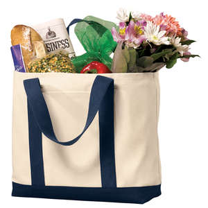 Port and Company 2-Tone Shopping Tote - Dark/All
