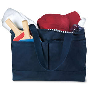 Port and Company Double Pocket Tote - Dark/All