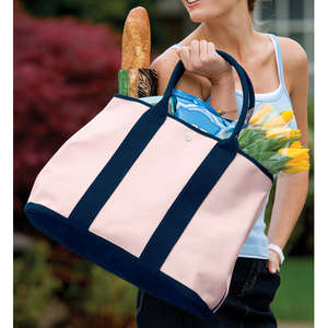 Port Authority Canvas Tote with Contrast Handles - Dark/All