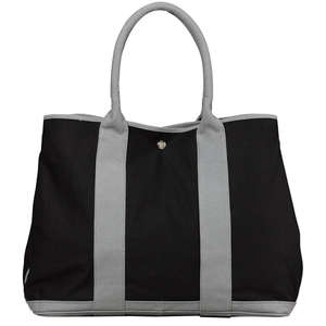 Port Authority Canvas Tote with Contrast Handles - Dark/All Black/Charcoal