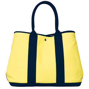 Port Authority Canvas Tote with Contrast Handles - Dark/All Butter/Blue, Navy