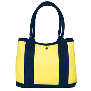 Port Authority Mini Canvas Tote with Contrast Handles - Dark/All Butter/Blue, Navy
