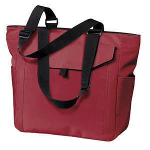 Port Authority Microfiber Tote - Dark/All Red, Caldera