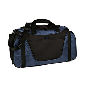 Port and Company Two-Tone Small Duffel - Dark/All Blue, Navy/Black