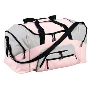 Port and Company Colorblock Sport Duffel - Dark/All Pink, Light/Gray