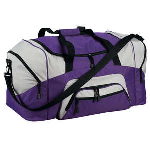 Port and Company Colorblock Sport Duffel - Dark/All Purple/Gray