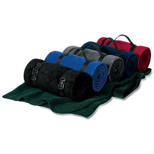 Custom Promotional Port and Company Value Fleece Blanket with Strap - Dark/All