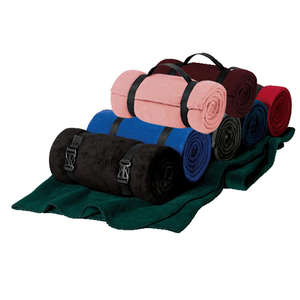 Port and Company Value Fleece Blanket with Strap - Dark/All