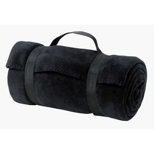 Port and Company Value Fleece Blanket with Strap - Dark/All Black