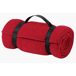 Port and Company Value Fleece Blanket with Strap - Dark/All Red