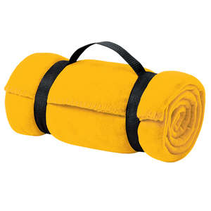 Port and Company Value Fleece Blanket with Strap - Dark/All Gold, Athletic