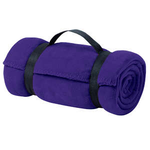Port and Company Value Fleece Blanket with Strap - Dark/All Purple