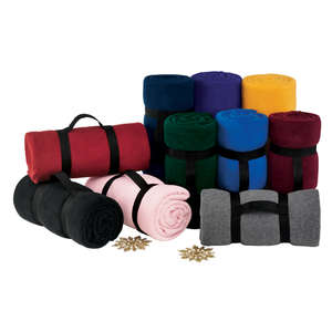 Port and Company Value Fleece Blanket with Strap - Dark/All