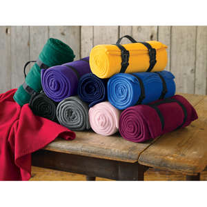 Port and Company Value Fleece Blanket with Strap - Dark/All