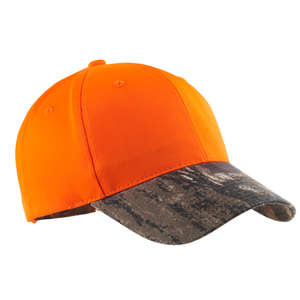 Port Authority Safety Cap with Camo Brim - Dark/All Orange, Blaze/Mossy Oak