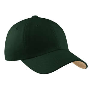 Port Authority Brushed Canvas Cap with Contrast Underbill - Dark/All Green, Hunter/Stone