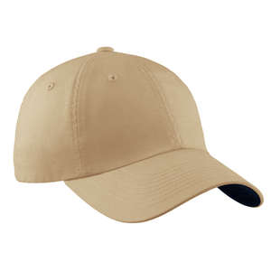 Port Authority Brushed Canvas Cap with Contrast Underbill - Dark/All Stone/Blue, Navy