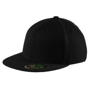 Port Authority Flexfit Flat Bill Cap - Dark/All Black