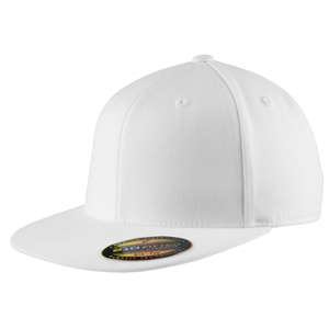 Port Authority Flexfit Flat Bill Cap - Dark/All White