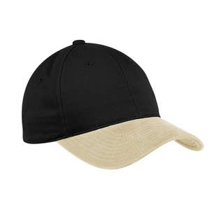 Port Authority Two-Tone Brushed Twill Cap - Dark/All Black/Sand