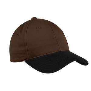 Port Authority Two-Tone Brushed Twill Cap - Dark/All Brown/Black