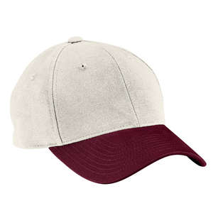 Port Authority Two-Tone Brushed Twill Cap - Dark/All Khaki, Light/Maroon