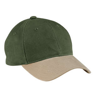 Port Authority Two-Tone Brushed Twill Cap - Dark/All Green, Loden/Khaki