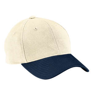 Port Authority Two-Tone Brushed Twill Cap - Dark/All Natural/Blue, Navy