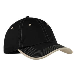 Port Authority Vintage Washed Contrast Stitch Cap - Dark/All Black/Stone