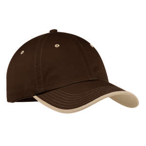 Port Authority Vintage Washed Contrast Stitch Cap - Dark/All Brown/Stone