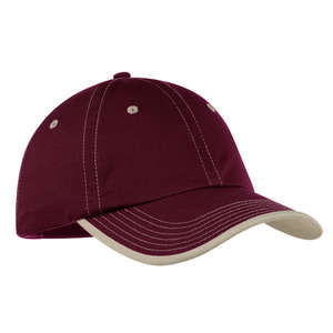 Port Authority Vintage Washed Contrast Stitch Cap - Dark/All Maroon/Stone